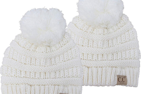 Kids Beanie Baby Toddler Cable Knit Children’S Pom Winter Hat